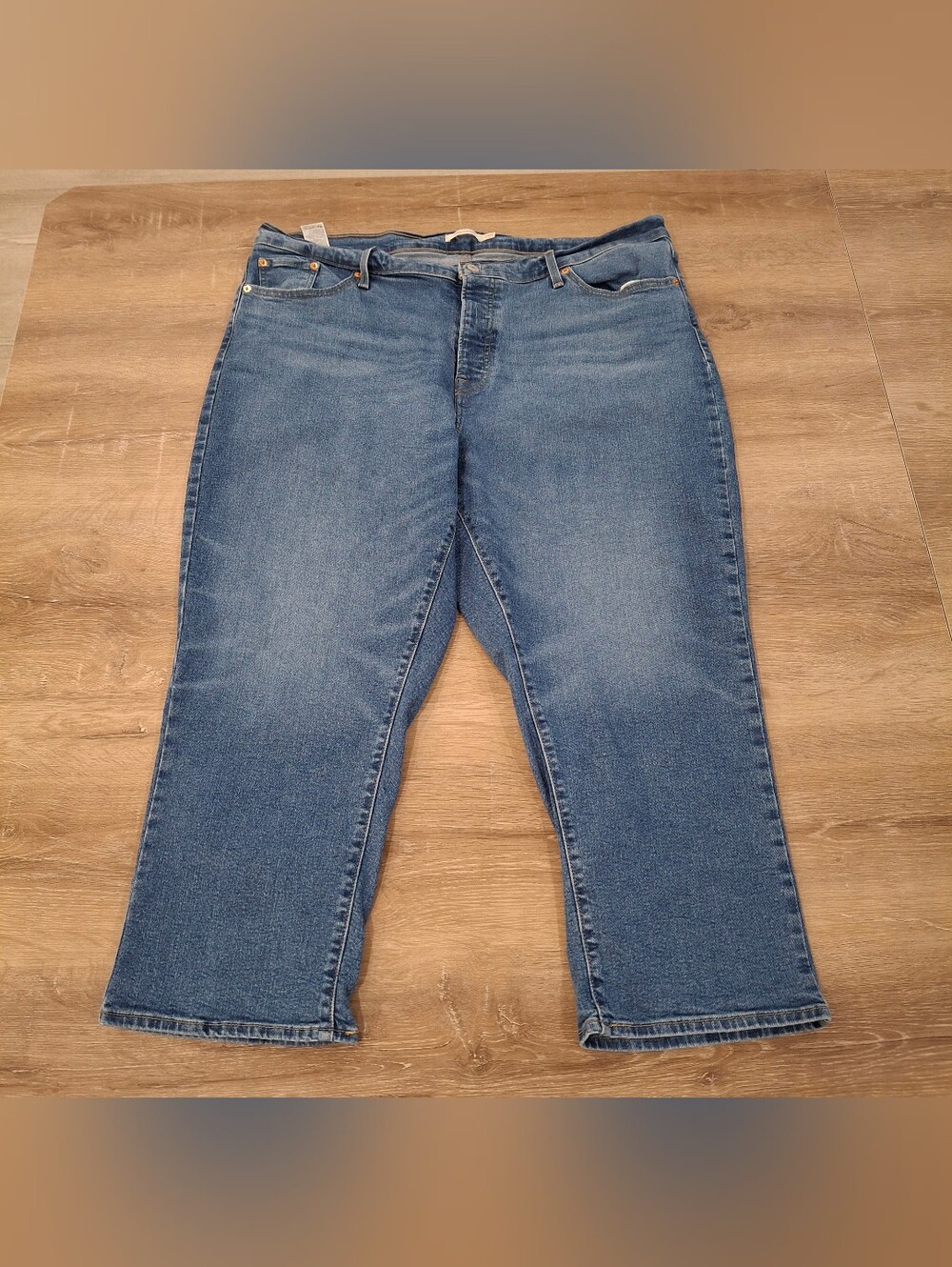 Levi's Wedgie Straight Jeans Women's Plus 24W Medium Wash Blue Denim
